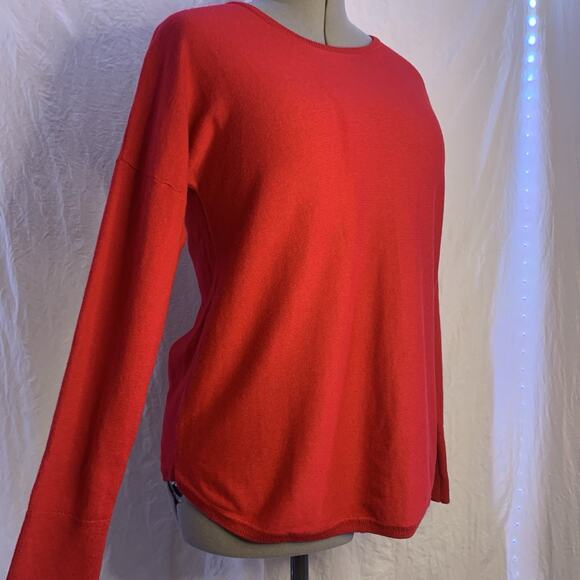 Joules Knitwear Poppy Tunic Sweater, Red With Gray Stripe Up Back, Womens Size 8 - Picture 2 of 10